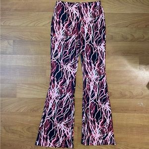 Pink Lightning Festival Flare Pants